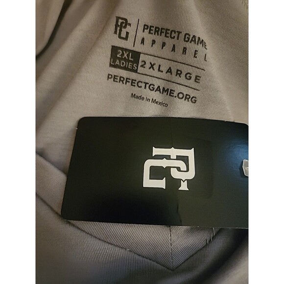 Perfect Game Apparel Baseball Gray Womems 2XL Short Sleeve Shirt Nwt Cr60 New - Picture 2 of 3